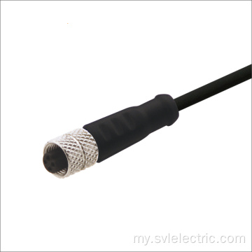 M5 အမျိုးသမီး 3pin 4pins ပတ်ပတ်လည် plug ကို DIN cable ကို